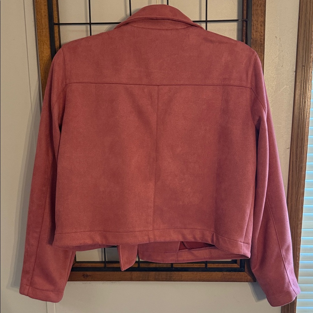 LC Lauren Conrad Faux Suede rose jacket Size PL - Picture 3 of 4
